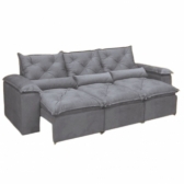 Sofá Rétratil e Reclinável Atenas - Cinza - 270cm