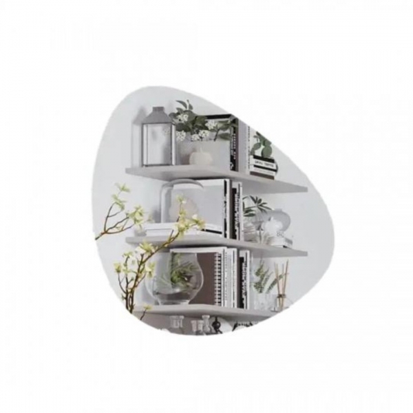 *Mesa com painel ripado Colonia C/Espelho + 4 Cadeiras - Cadeira Armani tela