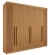 Guarda-roupa Ripado 6 portas 6 gavetas Detroit - Cinamomo