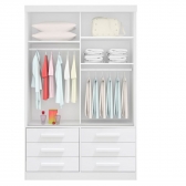 Guarda-roupa 2 Portas 6 Gavetas Tucson - Cinamomo/ Off White
