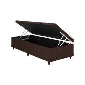 Box Bau Blindado Sultana Solteiro - Linhão Marrom