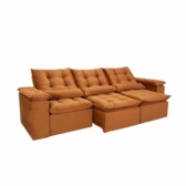 Sofá Rétratil e Reclinável Atenas - Terracota - 270cm