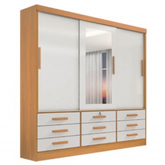 Guarda-roupa 3 Portas 9 Gavetas Tucson