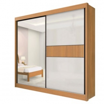 Guarda-roupa Ripado 2 Portas 6 Gavetas Fresno