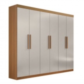 Guarda-Roupa. 6 Portas 6 Gavetas Memphis - Cinamomo/ Off White