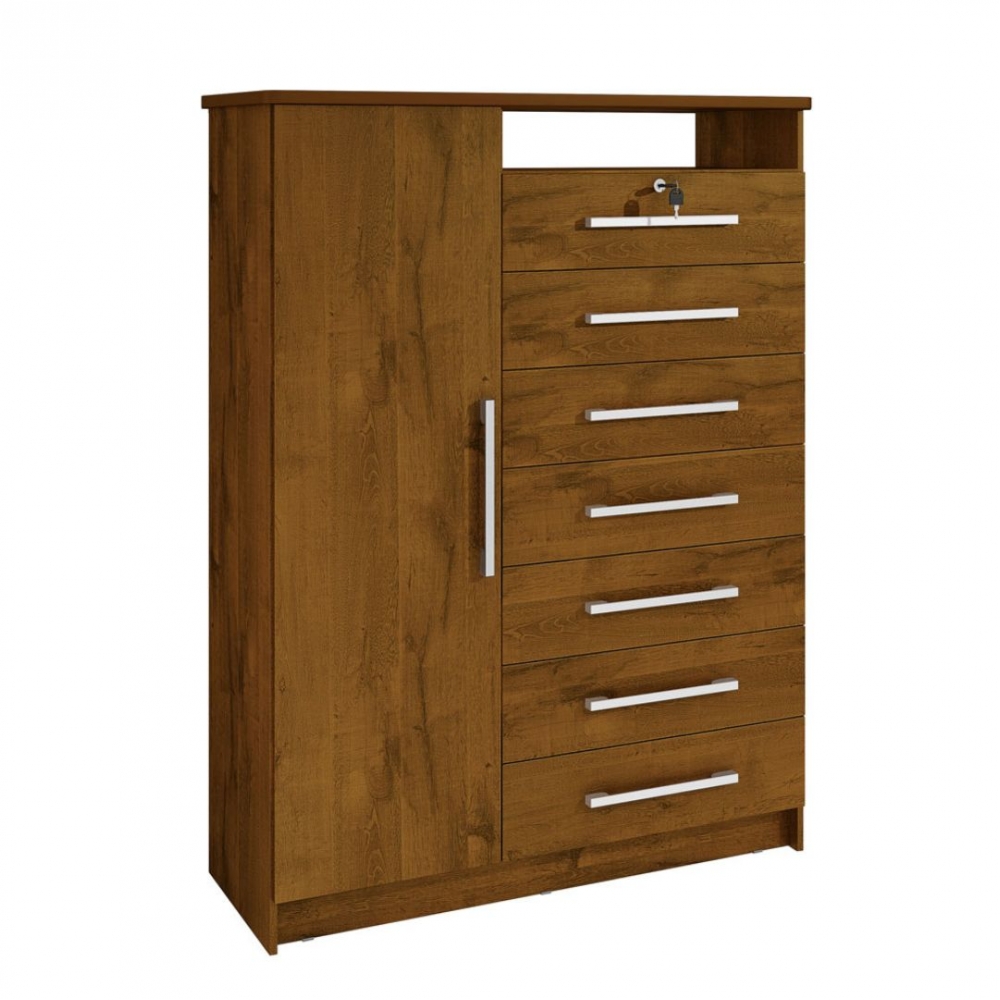 Cômoda 1 Porta 7 Gavetas Kansas - Cinamomo