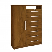 Cômoda 1 Porta 7 Gavetas Kansas - Cinamomo