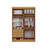 Guarda-roupa 4 Portas 3 Gavetas Memphis - Cinamomo/Off White