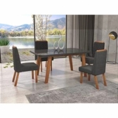 *Mesa Arizona 130x090 + 4 Cadeiras Tec-3010 - Grafite