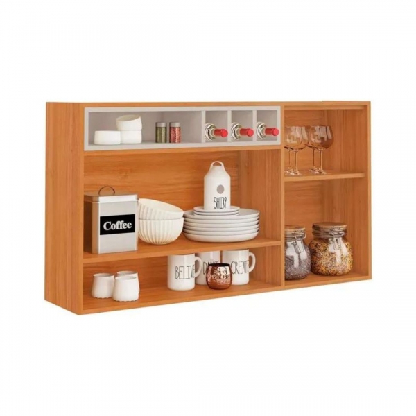 Armário Aéreo de Cozinha Jupiter - Cinamomo/Off White