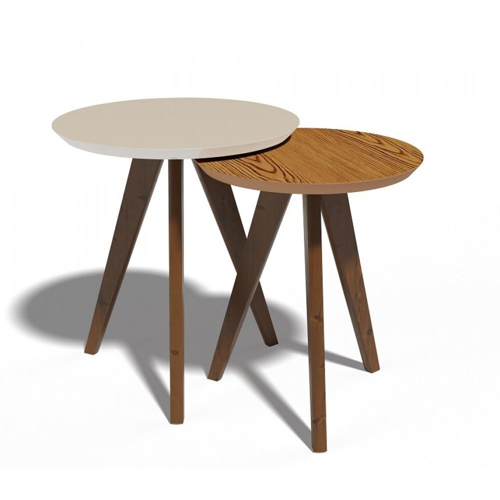 Conjunto de Mesa Lateral Gardenia - Nature Off White