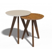 Conjunto de Mesa Lateral Gardenia - Nature Off White