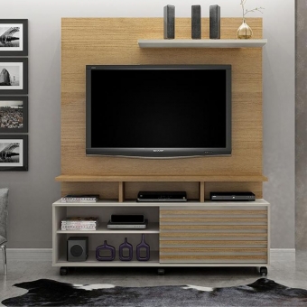 Home com suporte TV até 60 polegadas e com rodinhas Nobre