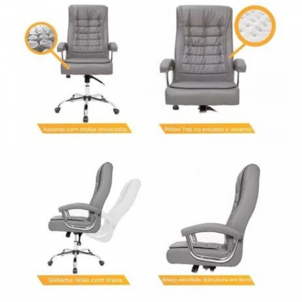 Cadeira de Escritório Boss com molas - Branca