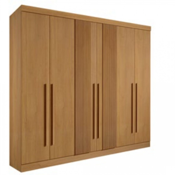 Guarda-roupa Ripado 6 portas 6 gavetas Detroit - Cinamomo