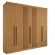 Guarda-roupa Ripado 6 portas 6 gavetas Detroit - Cinamomo