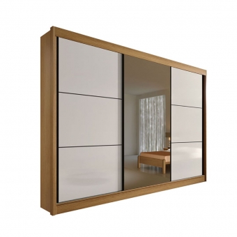 Guarda-roupa com espelho 3 portas 6 gavetas Los Angeles