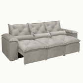 Sofá Rétratil e Reclinável Atenas - Prata - 270cm