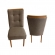 *Mesa com painel ripado Colonia C/Espelho + 4 Cadeiras - Cadeira porto Marrom Acinzentado