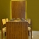 *Mesa com painel ripado Colonia S/Espelho + 4 Cadeiras - Cadeira Armani tela
