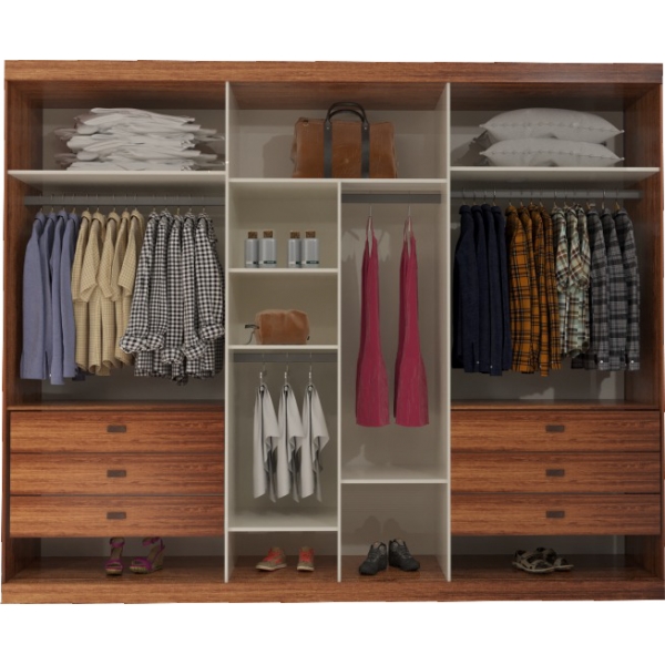 Guarda-Roupa Citrino 6 Portas 6 Gavetas - Nature/Off White