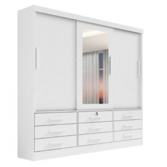 Guarda-roupa 3 Portas 9 Gavetas Tucson