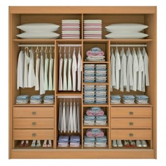 Guarda-roupa Ripado 2 Portas 6 Gavetas Fresno