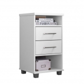 Mesa de cabeceira Valente 2 gavetas - Branco