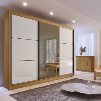 Guarda-roupa com espelho 3 portas 6 gavetas Los Angeles