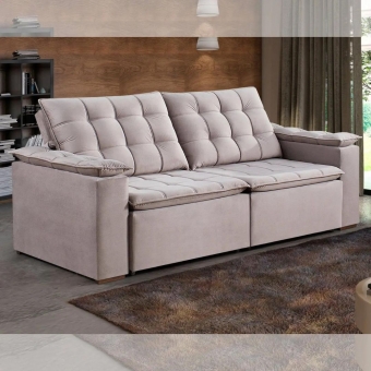 Sofá Retrátil e Reclinável 3 Lugares Astreu