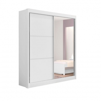 Guarda-roupa com espelho 2 portas 3 gavetas Athenas