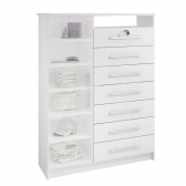 Cômoda 1 Porta 7 Gavetas Kansas - Branco