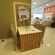 *Mesa com painel ripado Colonia C/Espelho + 4 Cadeiras - Cadeira porto Marrom Acinzentado