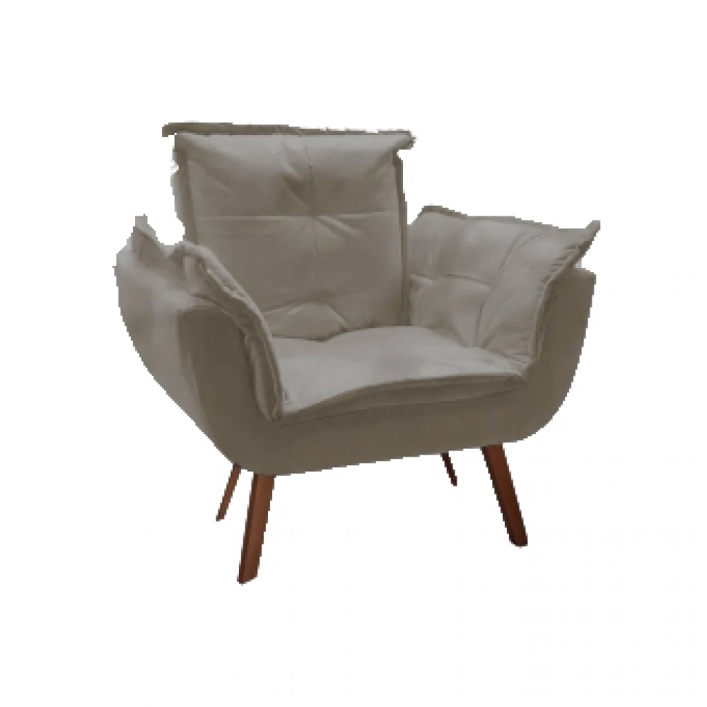 Poltrona com braços Opala - Linho Genebra Granito