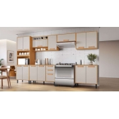 Armário Aéreo de Cozinha Jupiter - Cinamomo/Off White