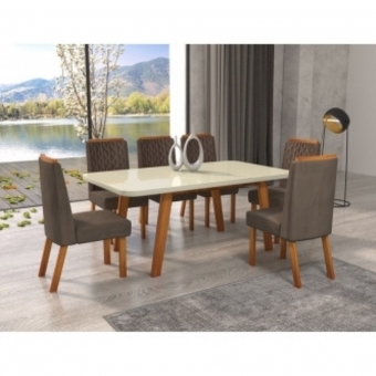 *Mesa Arizona160x080 + 6cadeiras Tec-3010