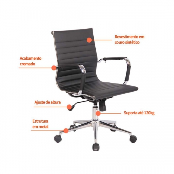 Cadeira de Escritório Office Slim - Cafe