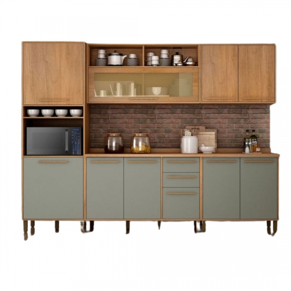 Paneleiro com Nicho torre quente diamantina - Cinamomo/Menta